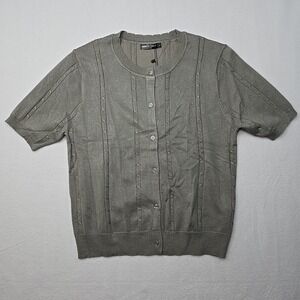 Urban Coco Blouse Sweater Button Up Short Sleeve‎ Womems Size Large